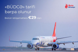 “Buta Airways” üzrə minimal tarif 29 avroya endirildi